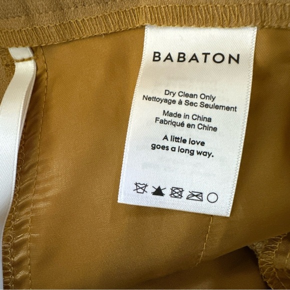 Aritzia Babaton Sz 0 Conan Mid Rise Slim Cropped Ankle Trouser Pants Yellow - Picture 3 of 11